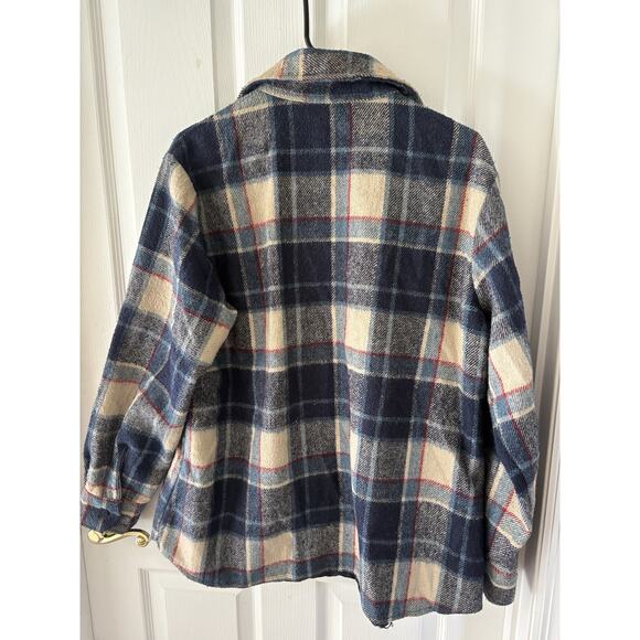 Fingerhut vintage 90s men’s flannel lined shirt size large. Tarzan Blue plaid - Picture 7 of 16